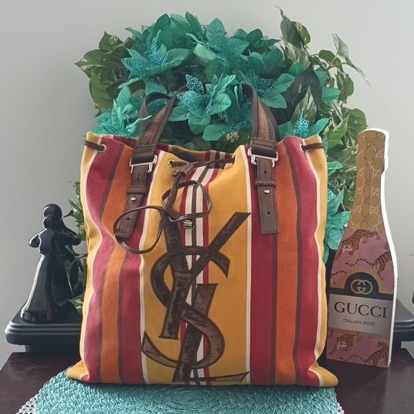 Yves Saint Laurent Vintage Multicolor Striped Women's Bag - Picture 1 of 7